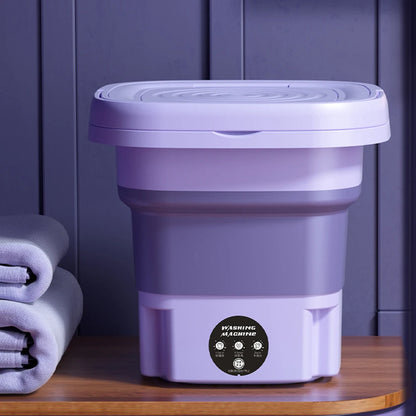 8L Foldable Mini Washing Machine Portable Automatic Washer with 3 Modes for Socks Underwear and Panties