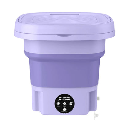 8L Foldable Mini Washing Machine Portable Automatic Washer with 3 Modes for Socks Underwear and Panties