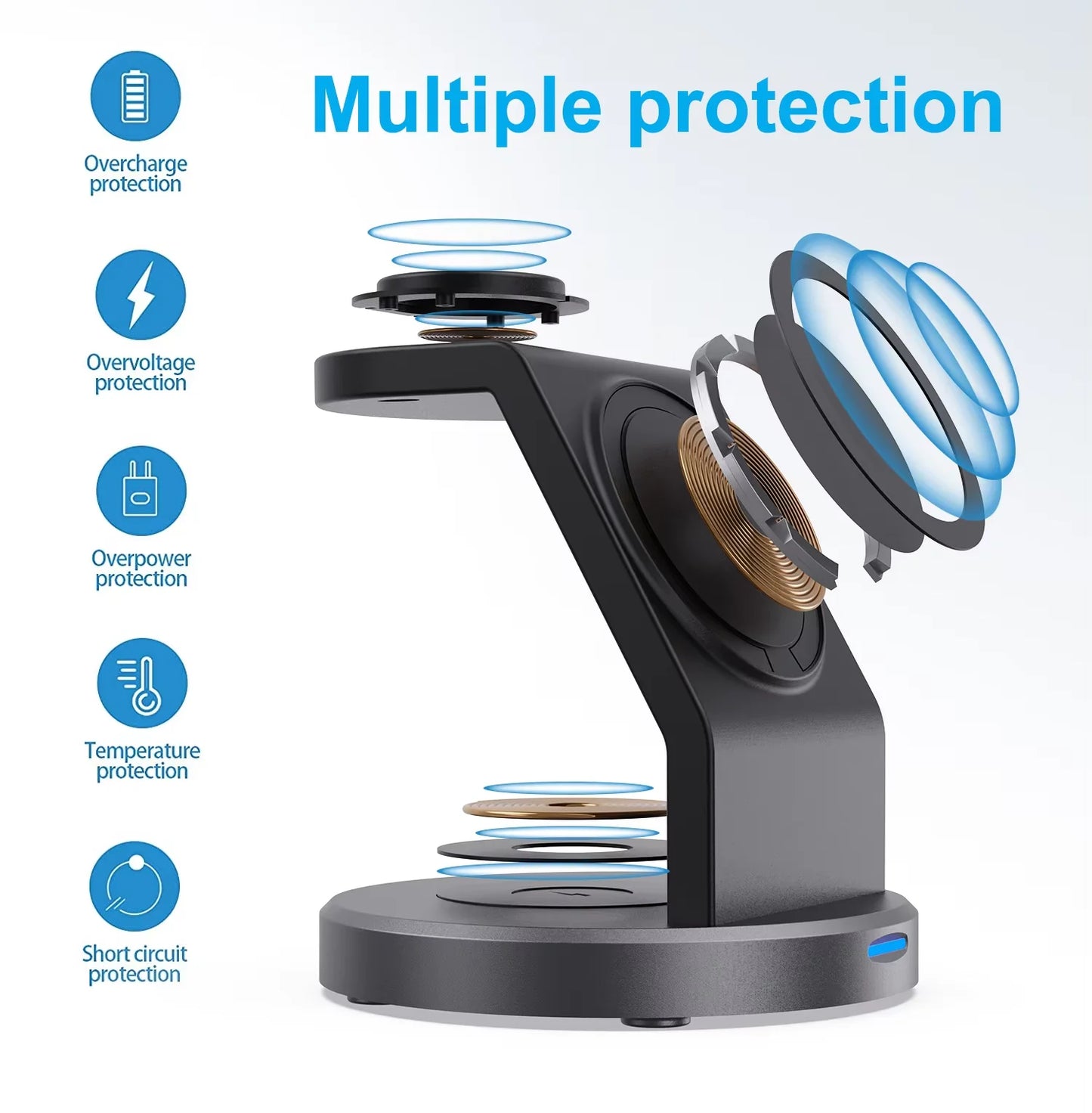 3 in 1 Magnetic Wireless Charger Stand for iPhone iWatch and AirPods MagSafe Fast Charging Dock Station